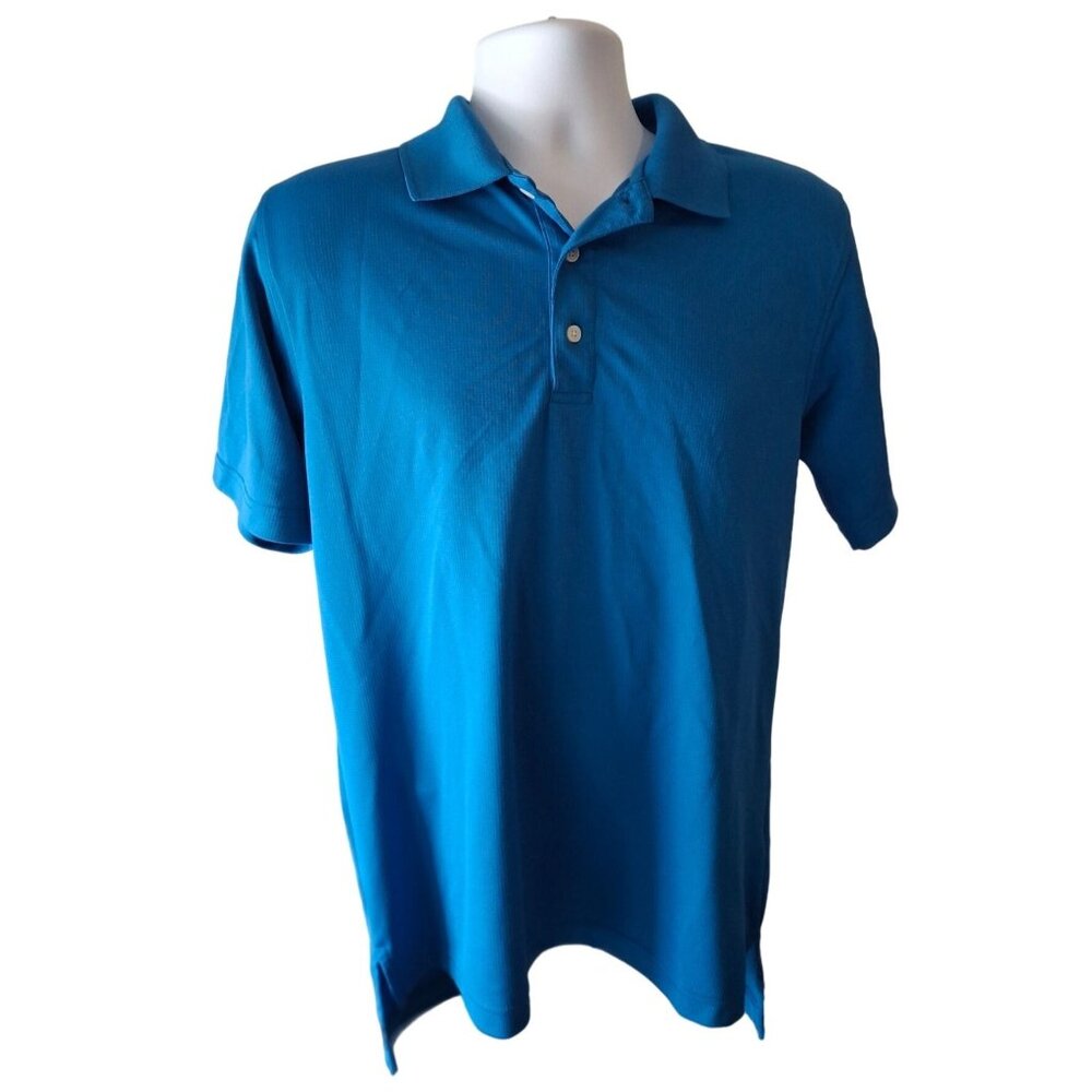 UltraClub Polo Shirt S Blue Charlotte NC Embroidery Cool Dry Golf Preppy Beach